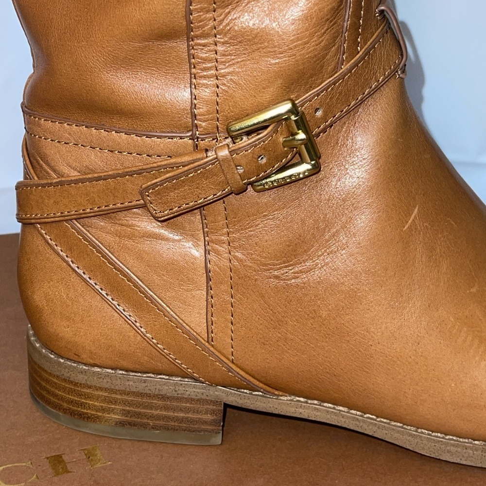COACH New York "Micha Calf" Leather Women's Boots CINNAMON Style-A6848 Size‎ 9MB - Picture 9 of 16